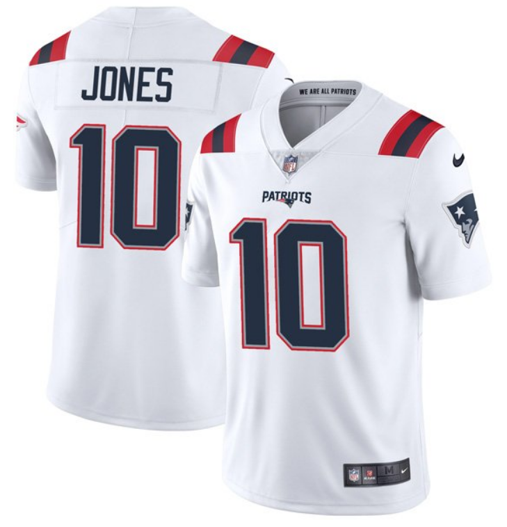 Men's New England Patriots #10 Mac Jones White NFL 2021 Draft Vapor Untouchable Limited Stitched Jersey